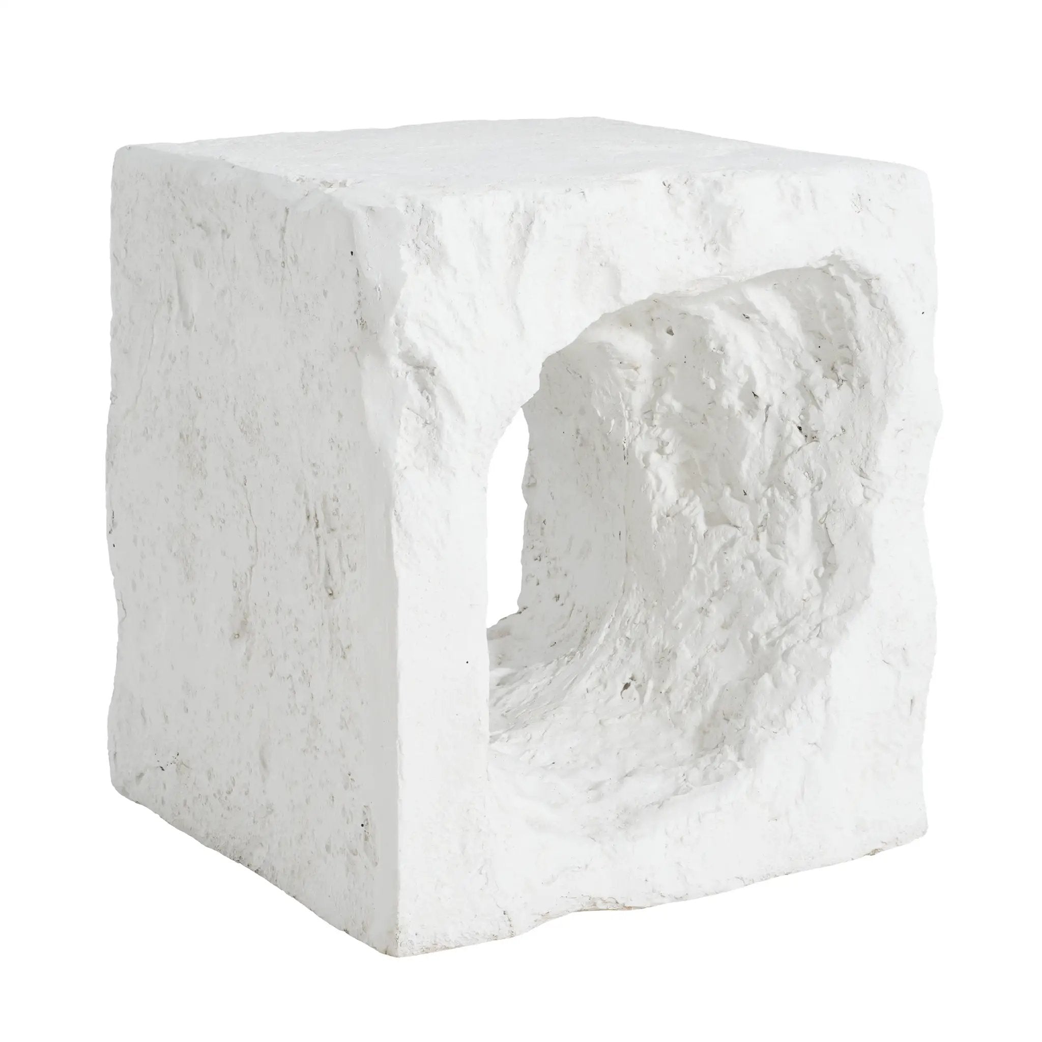 Lyra Outdoor Patio Karst Cave Inspired MGO Side Table White by HouseOfZazla