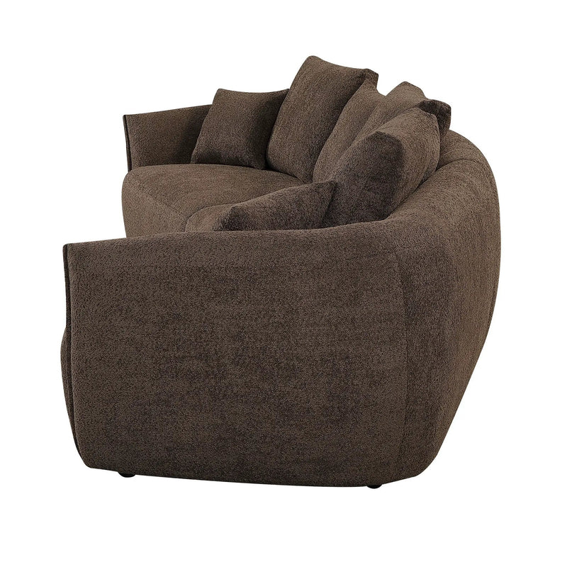 Bash - Anthology Boucle Sofa With Pillows - Brown by HouseOfZazla