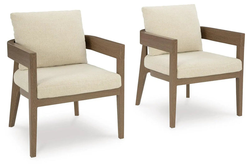 Serene Bay - Arm Chair With Cushion (Set of 2) - Dark Brown / White by Unique Piece Furniture