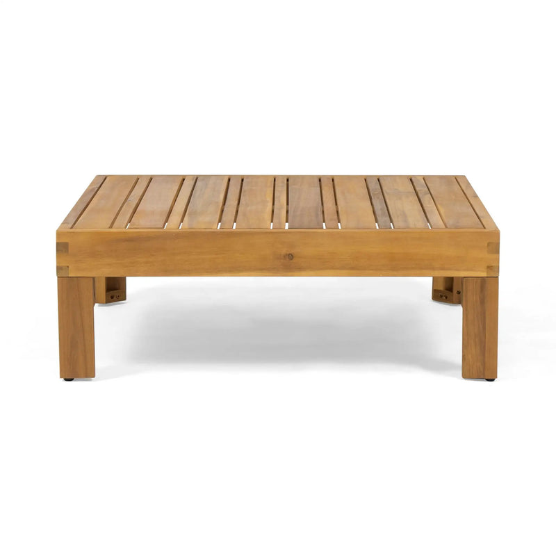 OANA Outdoor Wooden Sectional Set with Cushions, Beige by HouseOfZazla