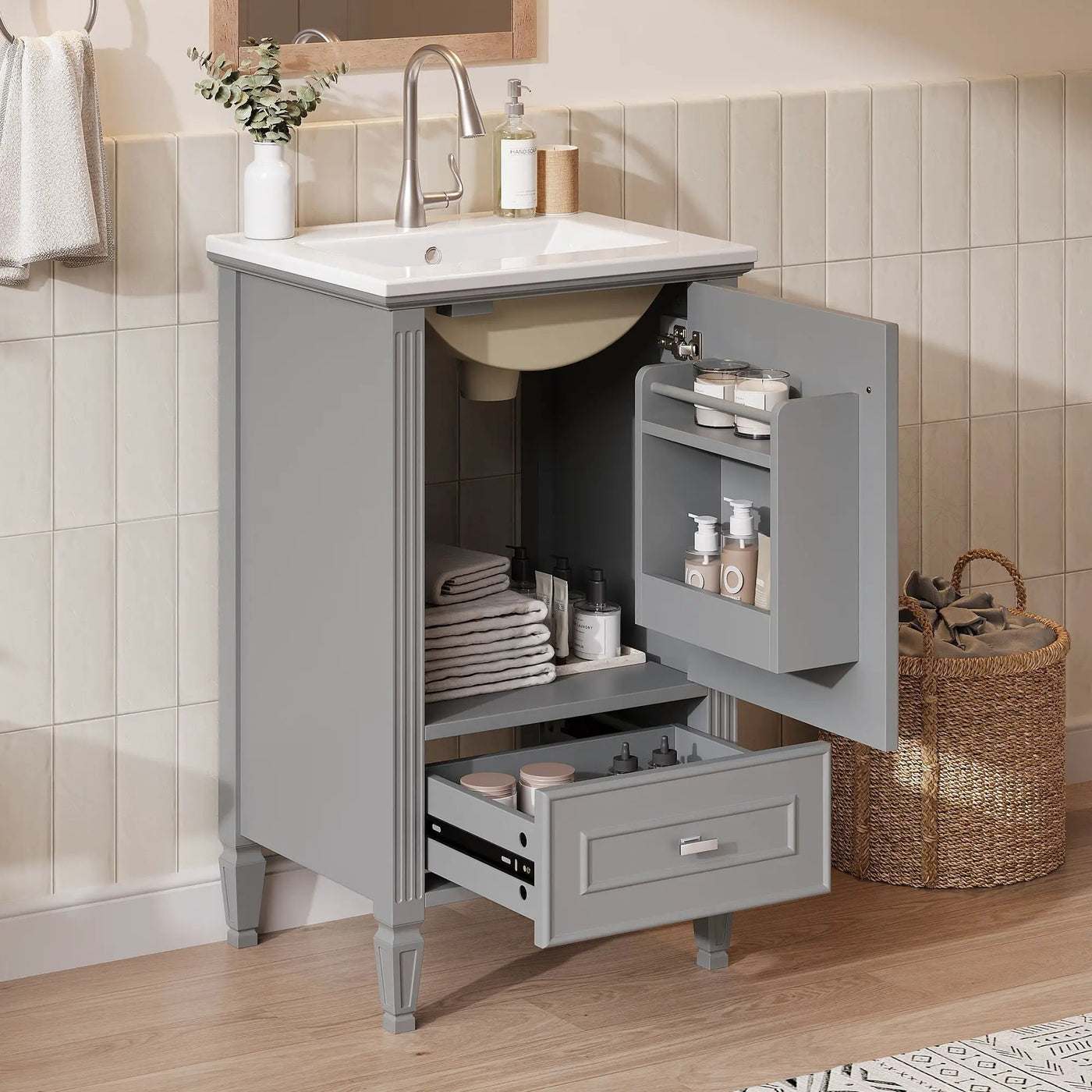 Retro Bathroom Vanity With Sink by HouseOfZazla