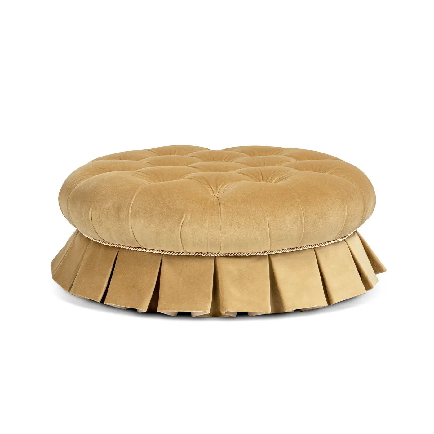 Roquefort 24.5" Round Tufted Velvet Pet Bed with Box-Pleated Skirt by HouseOfZazla