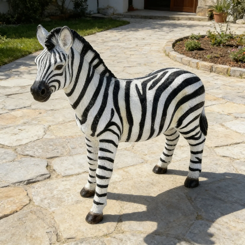 18.31" H x 19.49" L Simulated Zebra Garden Statue by HouseOfZazla