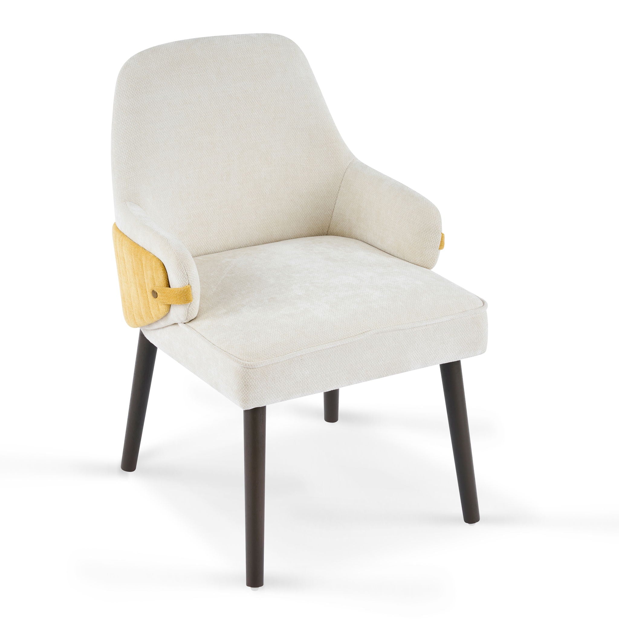 Indoor Dining Chair Set of 2 with Sturdy Frame - Beige / Yellow by HouseOfZazla