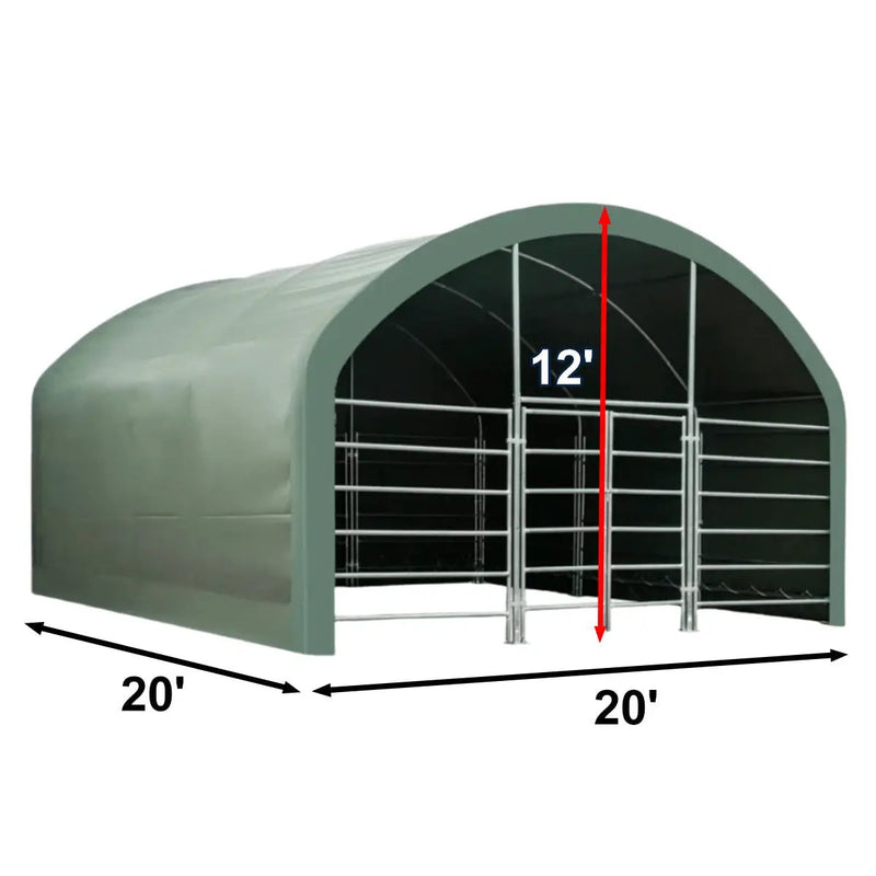 20' x 20' Livestock Corral Shelter with Front Door by Chery Industrial