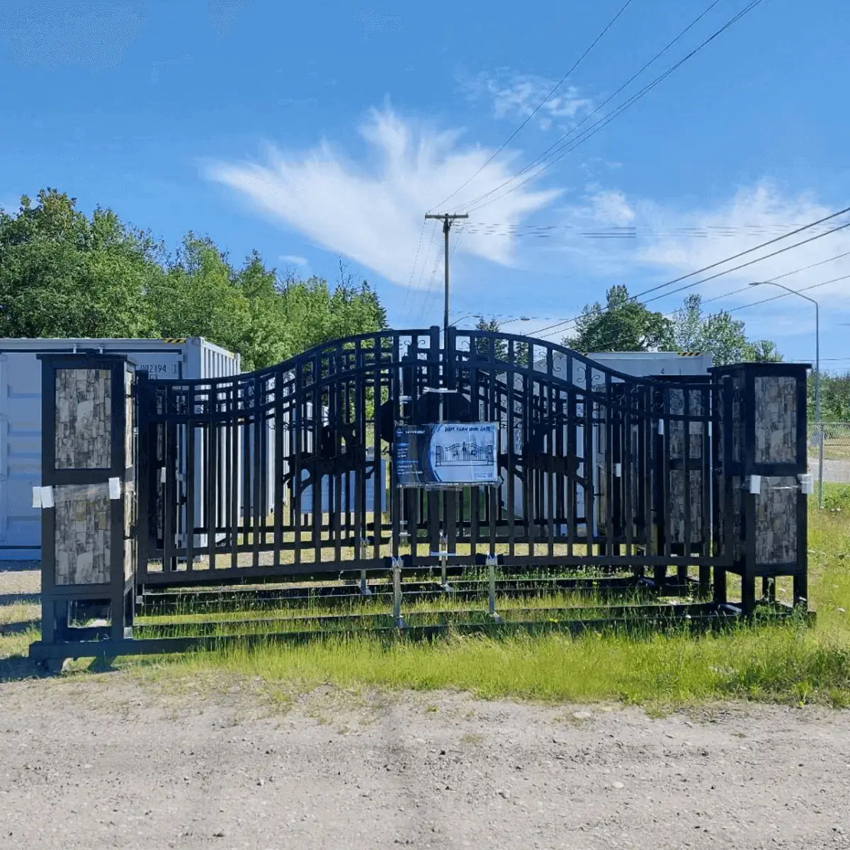 20x8 ft Dual Swing Driveway Gate with Ornamental Posts by Chery Industrial