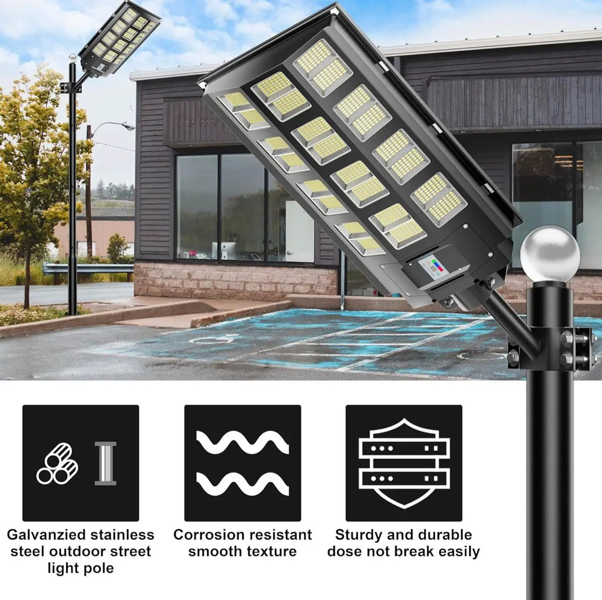 20Ft Commercial Grade Street/Parking/Flag Light Pole, Aluminum + Cage 1-Pack by Outdoor Solar Outlet