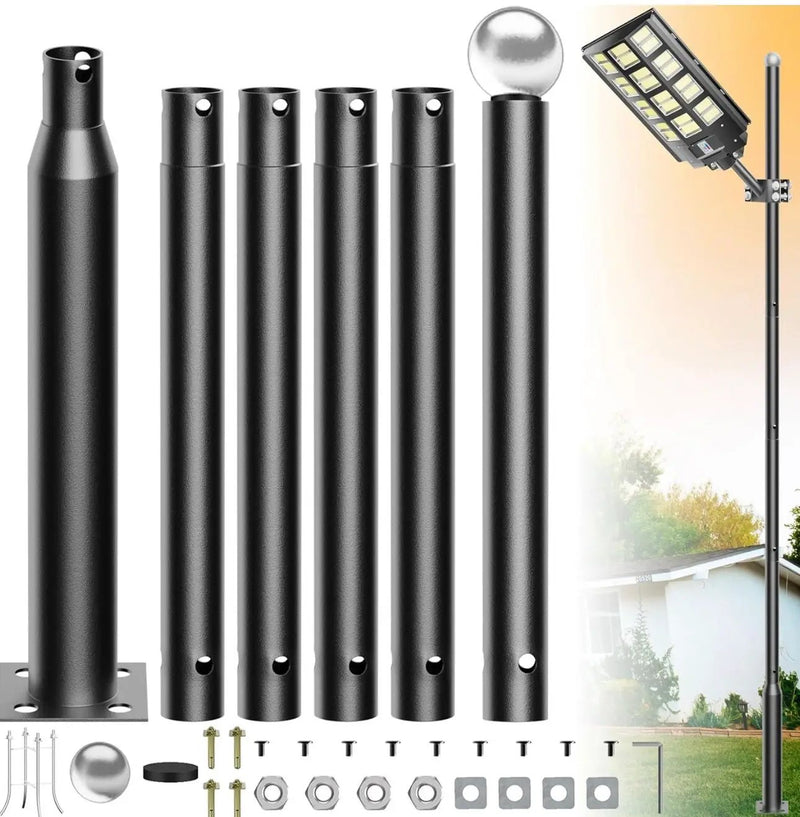 20Ft Commercial Grade Street/Parking/Flag Light Pole, Aluminum + Cage 1-Pack by Outdoor Solar Outlet