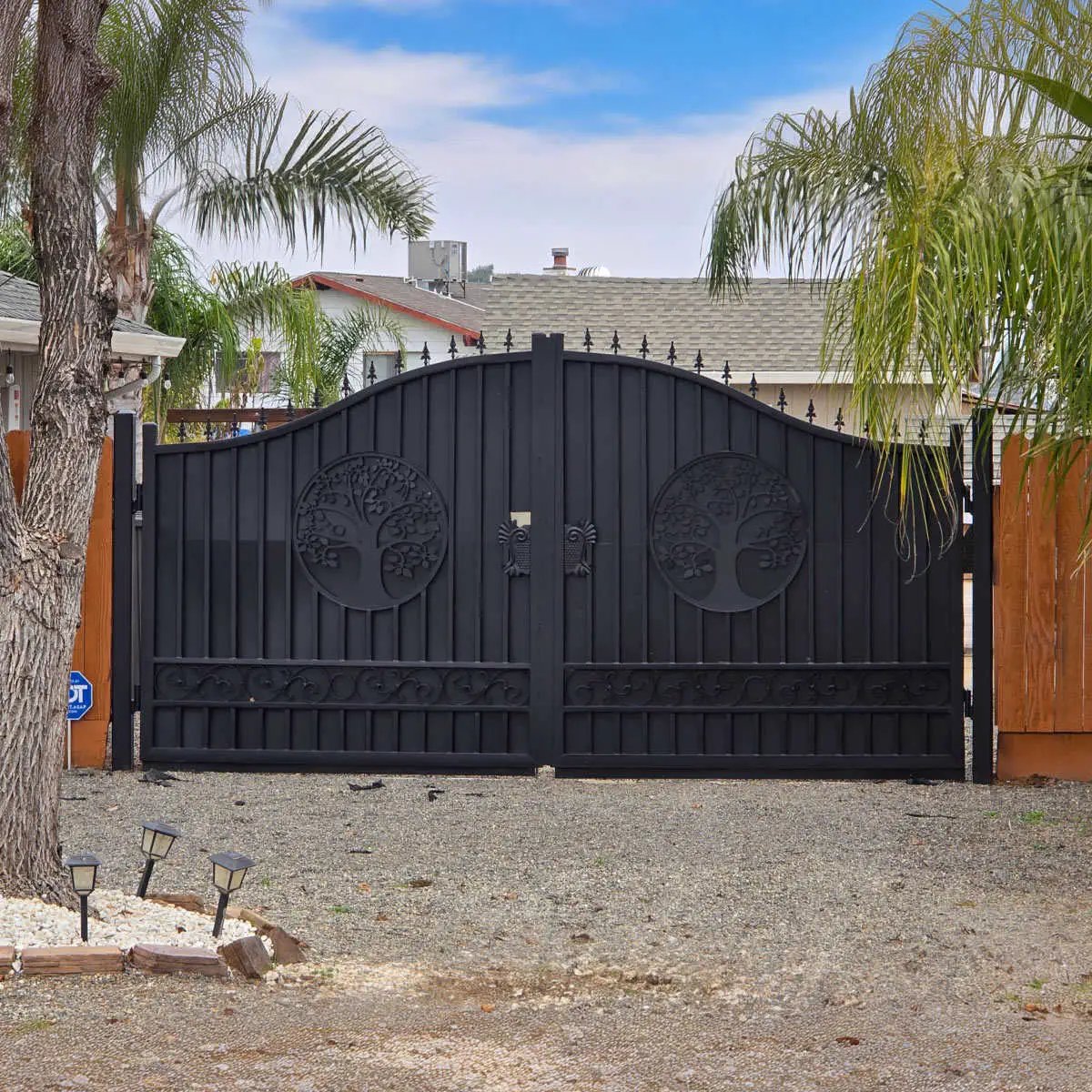 20x8 ft Steel Dual Swing Driveway Gate by Chery Industrial
