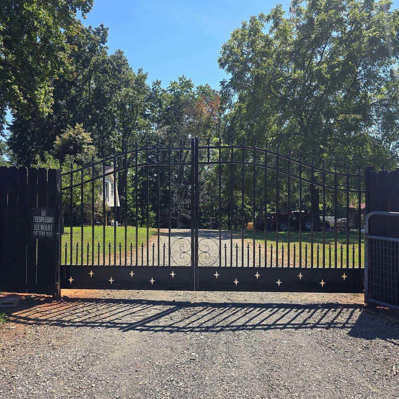 18x8 ft Steel Dual Swing Driveway Gate by Chery Industrial