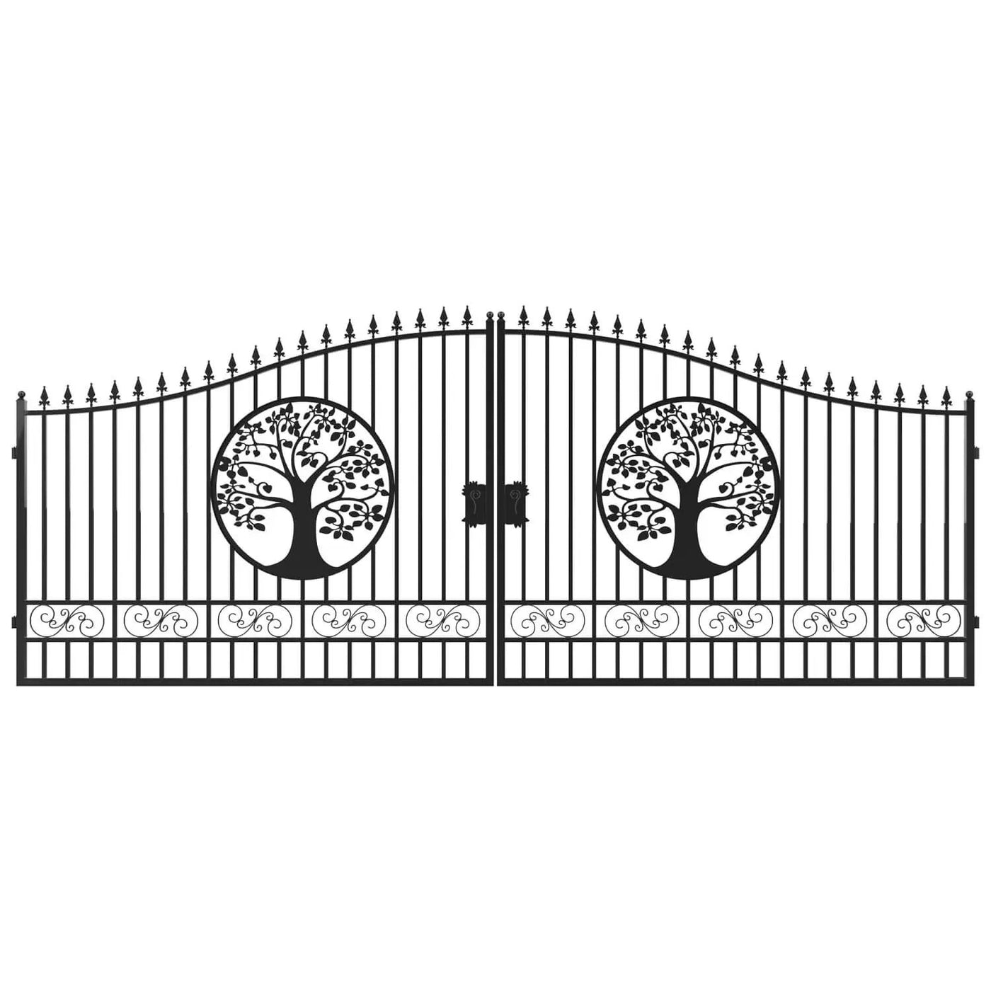 20x8 ft Steel Dual Swing Driveway Gate by Chery Industrial