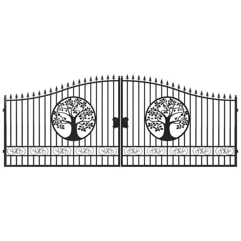 20x8 ft Steel Dual Swing Driveway Gate by Chery Industrial