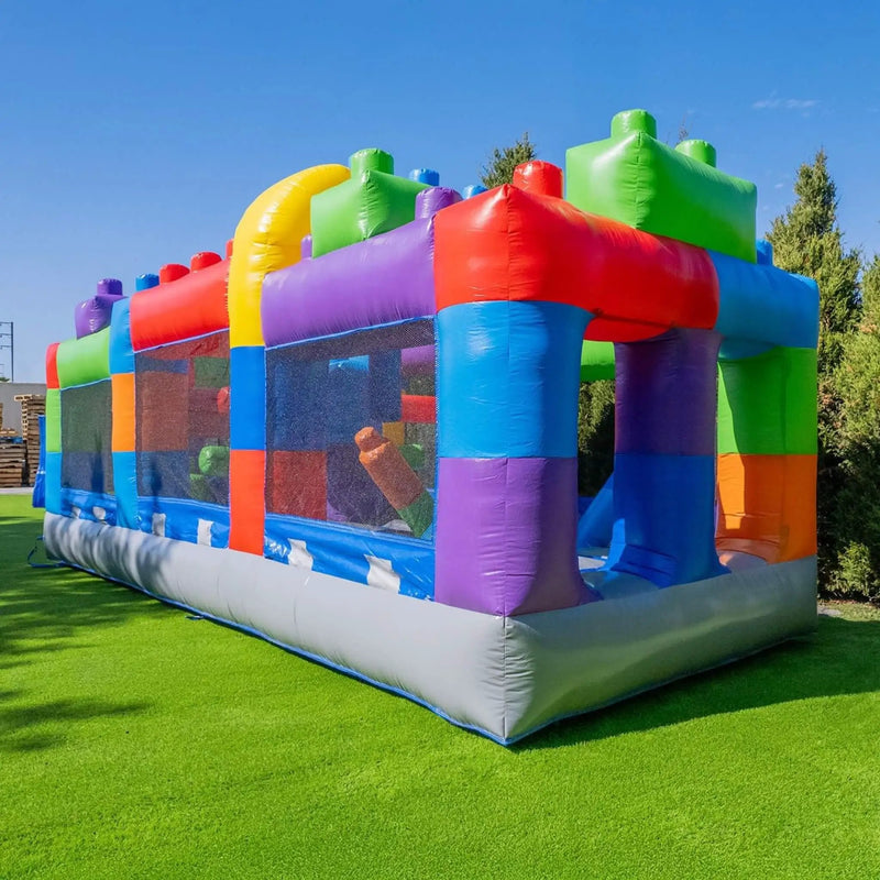 20FT Giant Multicolor Block Inflatable Obstacle Course With Large Mesh Windows (SAK75192) by SAKSBY WHOLESALE