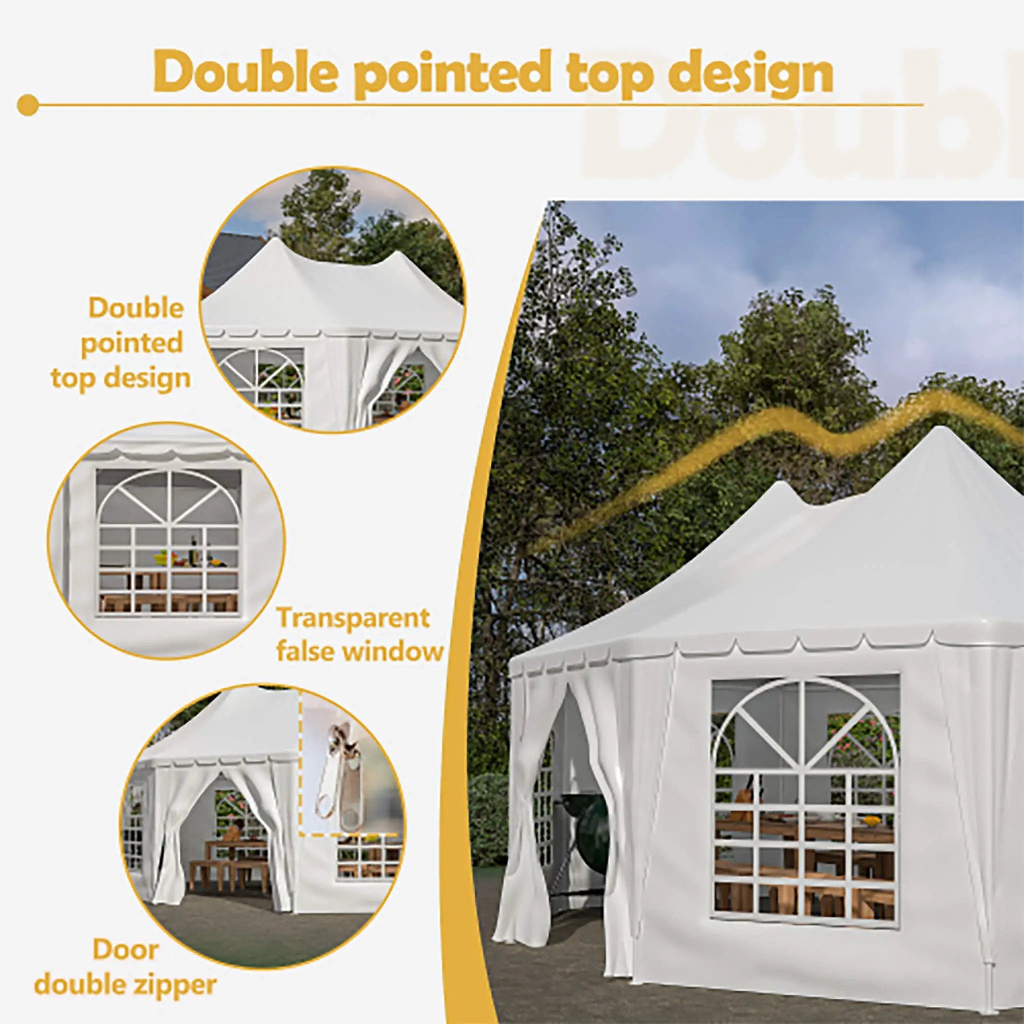 [20X15FT] Extra-Large Heavy-Duty Outdoor Waterproof Party And Wedding Tent With Steel Frame (SAK07645) by SAKSBY WHOLESALE