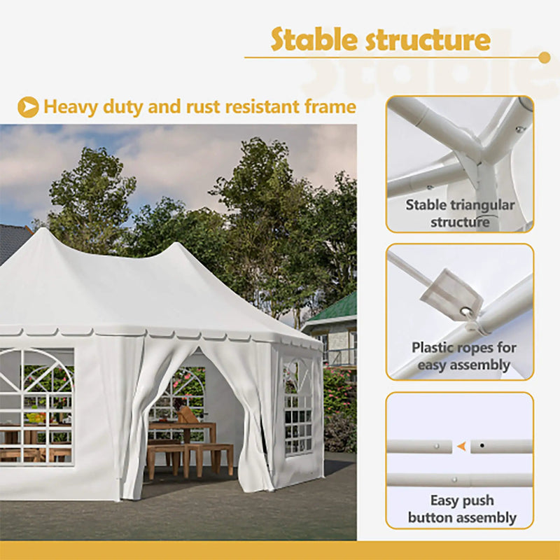[20X15FT] Extra-Large Heavy-Duty Outdoor Waterproof Party And Wedding Tent With Steel Frame (SAK07645) by SAKSBY WHOLESALE