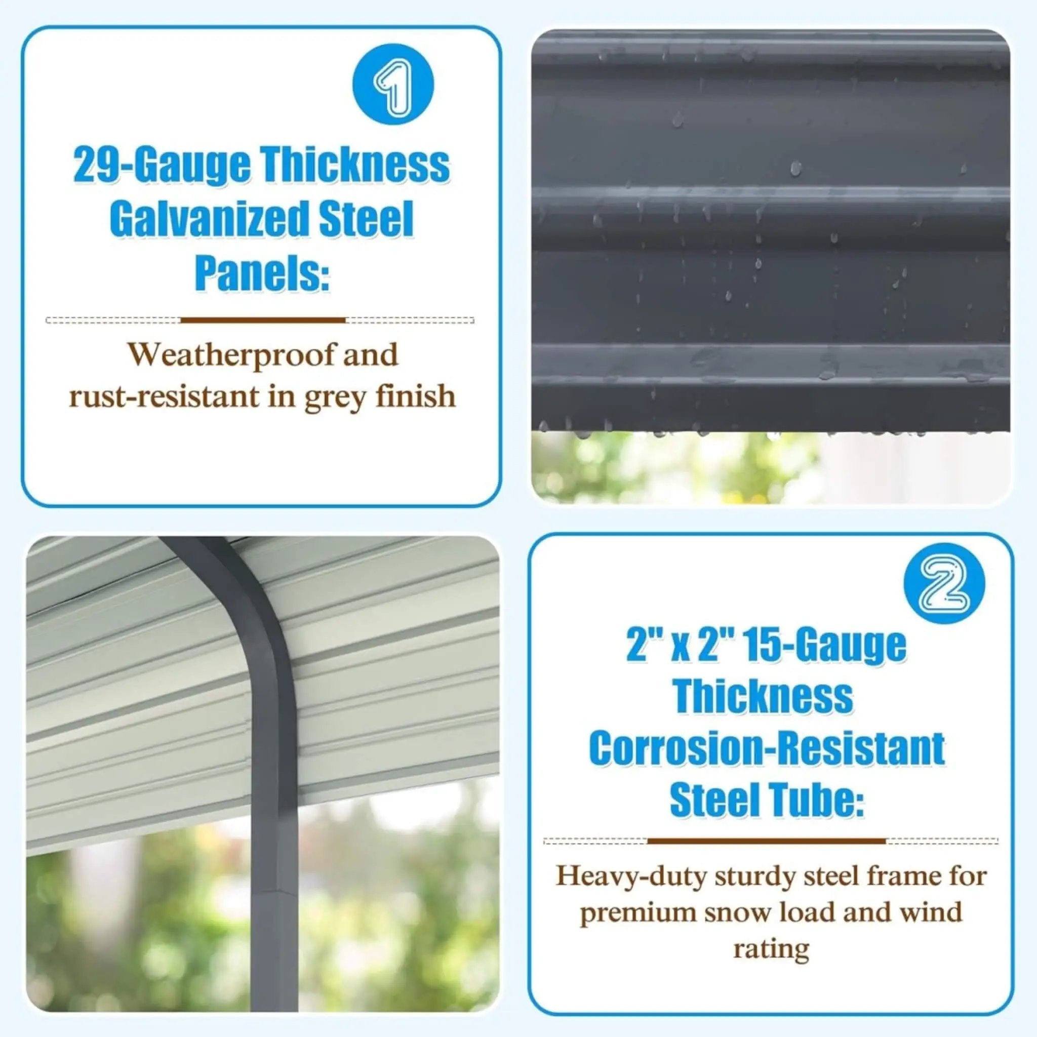[20X20FT] Alora Extra Large Premium Heavy-Duty Outdoor Metal Carport Shelter (SAK97425) by SAKSBY WHOLESALE