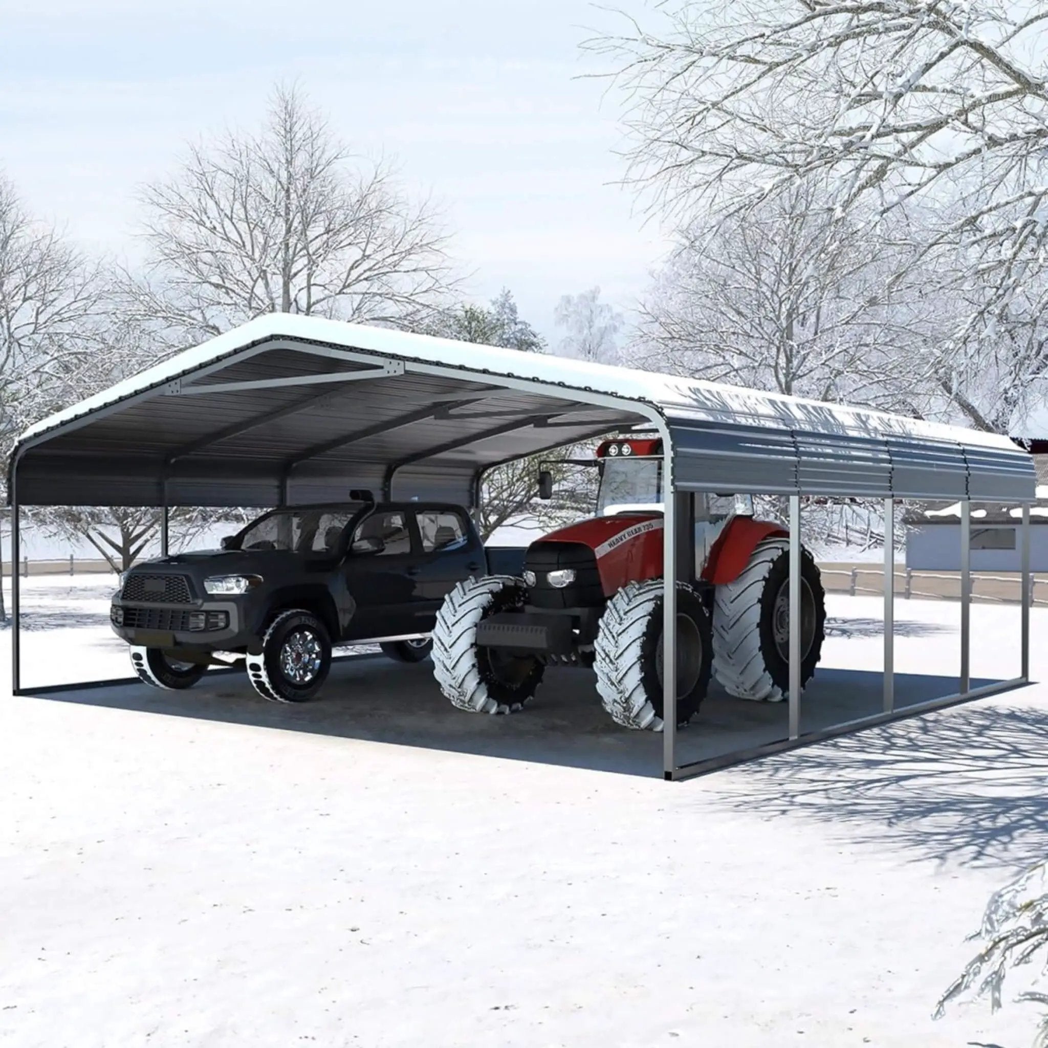 [20X20FT] Alora Extra Large Premium Heavy-Duty Outdoor Metal Carport Shelter (SAK97425) by SAKSBY WHOLESALE