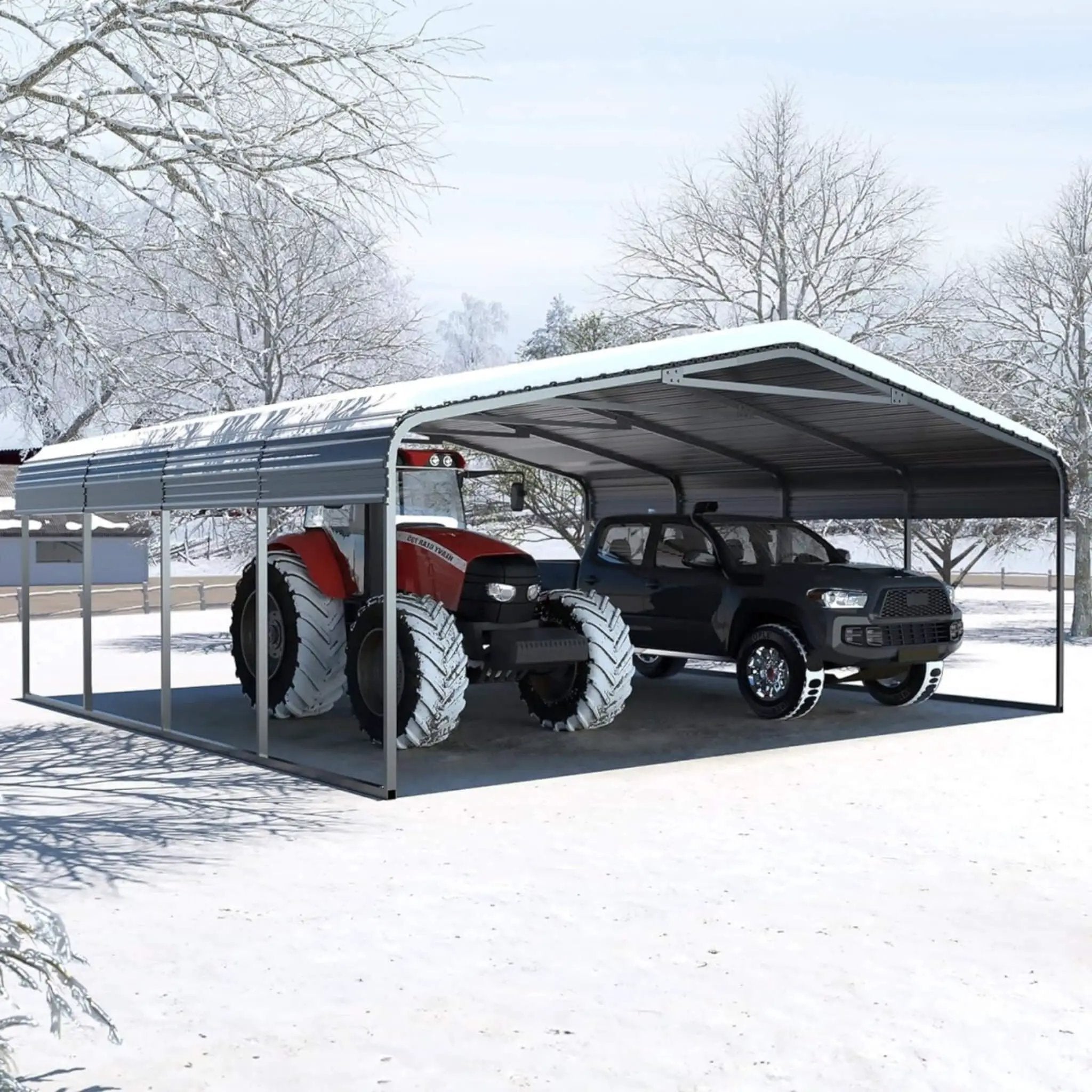 [20X20FT] Alora Extra Large Premium Heavy-Duty Outdoor Metal Carport Shelter (SAK97425) by SAKSBY WHOLESALE