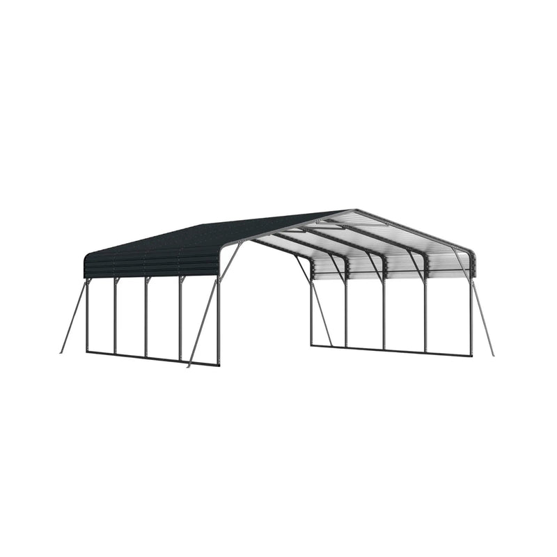 [20X20FT] Alora Extra Large Heavy-Duty Outdoor Metal Carport With Galvanized Steel Roof For Cars, Boats And Trucks (SAK75633) by SAKSBY WHOLESALE