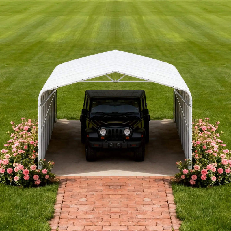 [20X30FT] Alora Heavy-Duty Outdoor Galvanized Steel Carport (SAK21596) by SAKSBY WHOLESALE