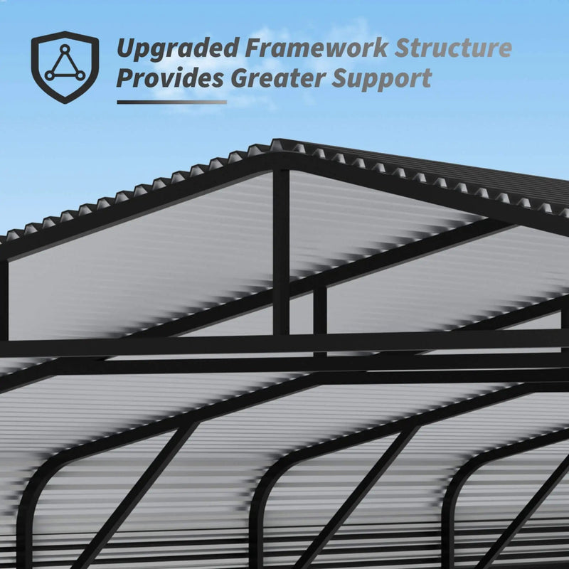 [20X30FT] Alora Heavy-Duty Wind-Resistant Steel Roof Carport With Triangular Frame (SAK94812) by SAKSBY WHOLESALE