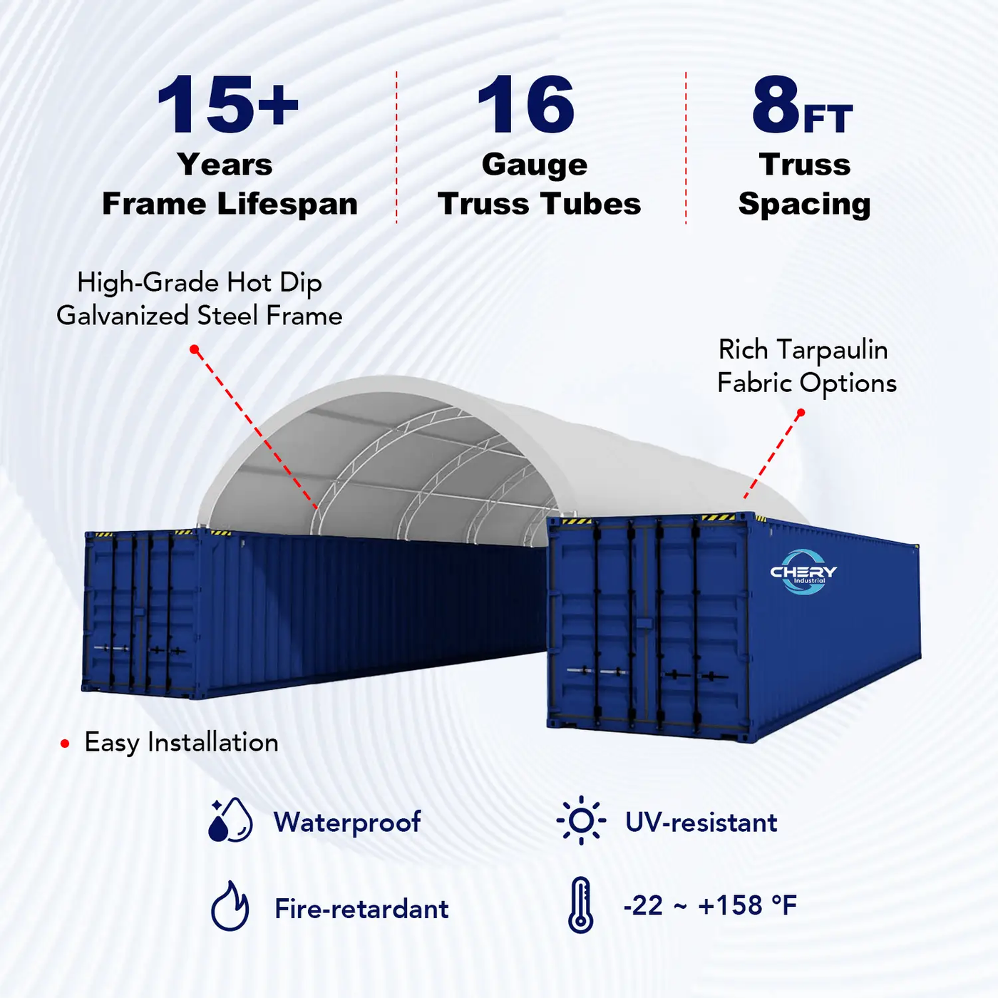 20'x40' Double Truss Container Shelter by Chery Industrial