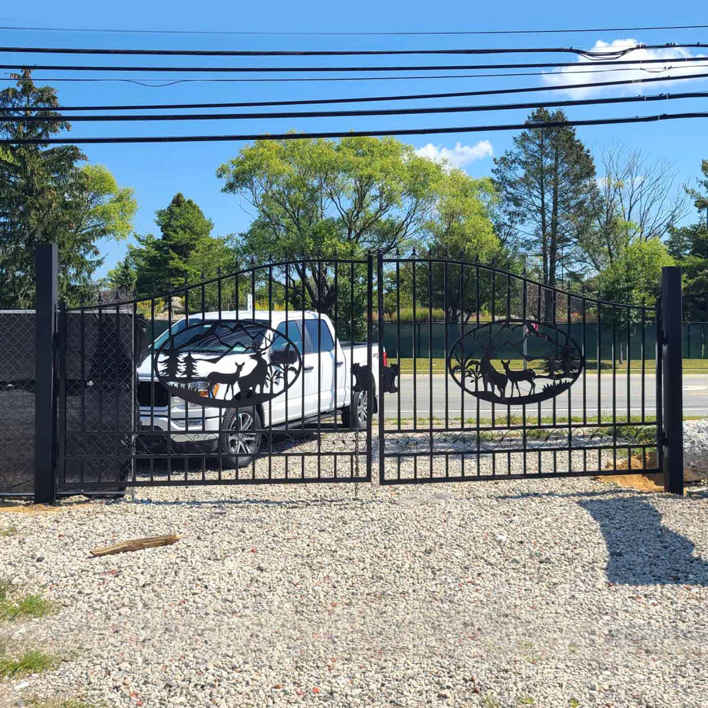 20x8 ft Steel Dual Swing Driveway Gate by Chery Industrial