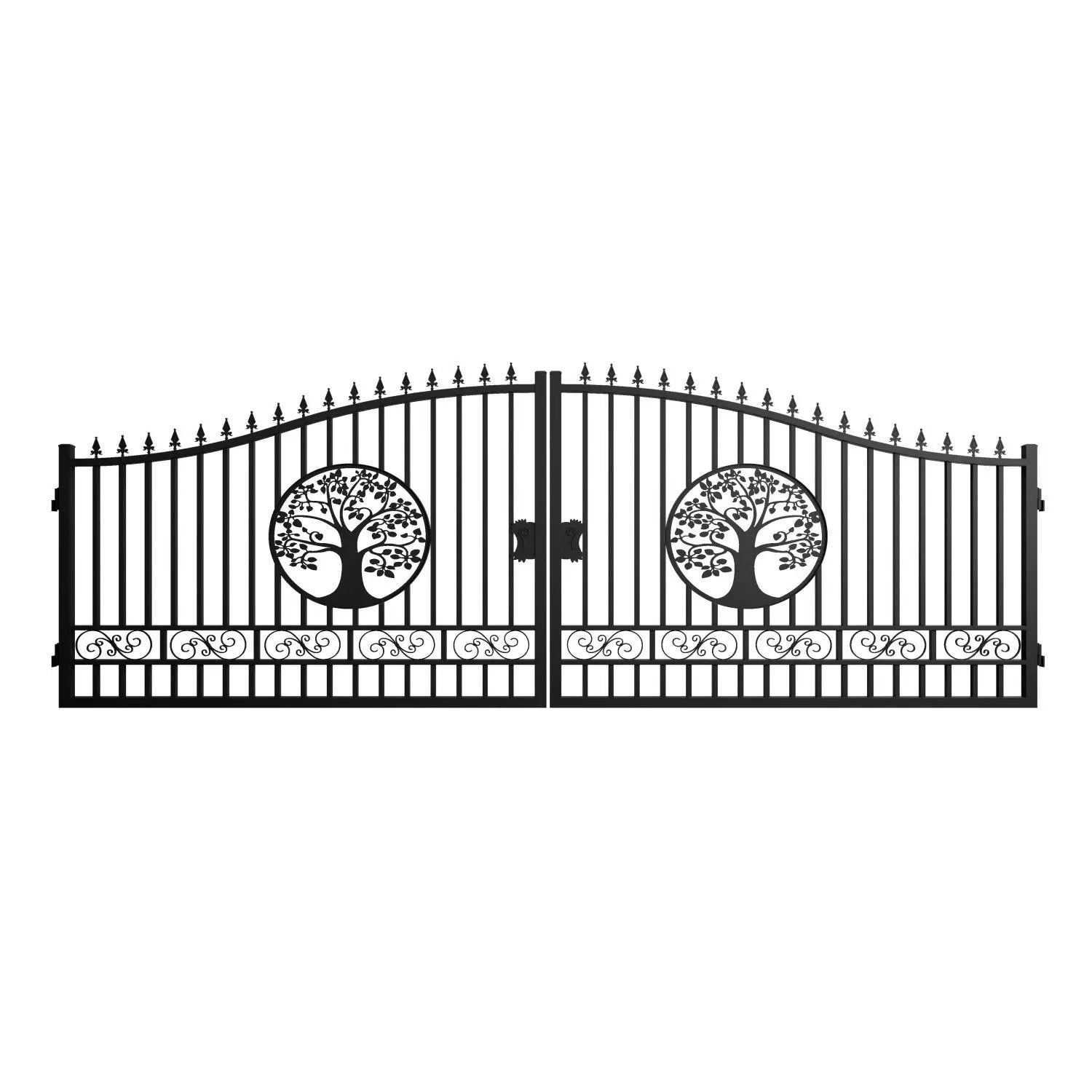 20x8 ft Steel Dual Swing Driveway Gate with Wider Goalposts by Chery Industrial