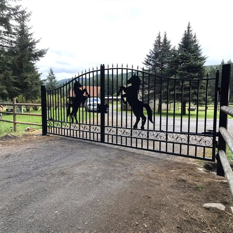 20x8 ft Steel Dual Swing Driveway Gate by Chery Industrial