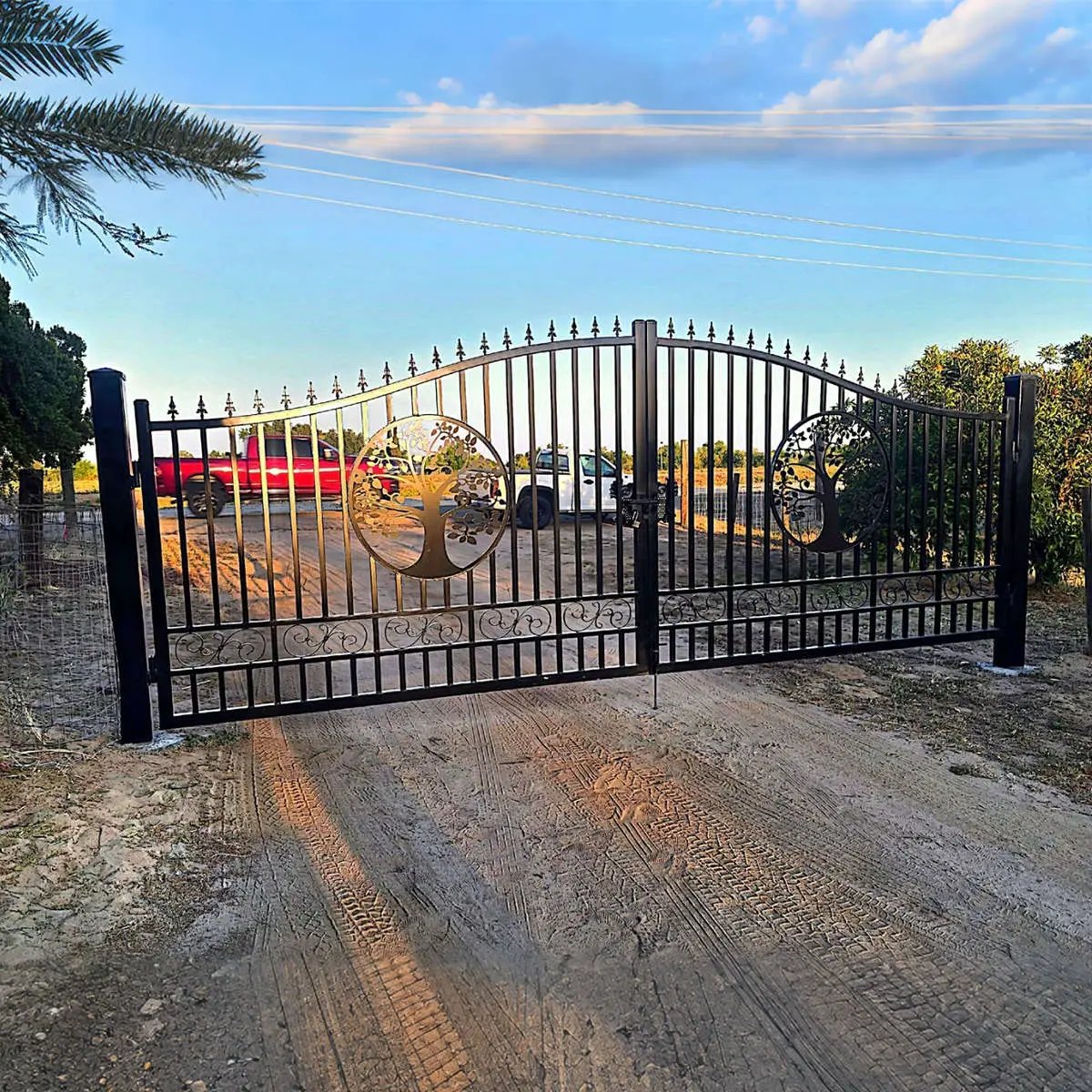 20x8 ft Steel Dual Swing Driveway Gate by Chery Industrial