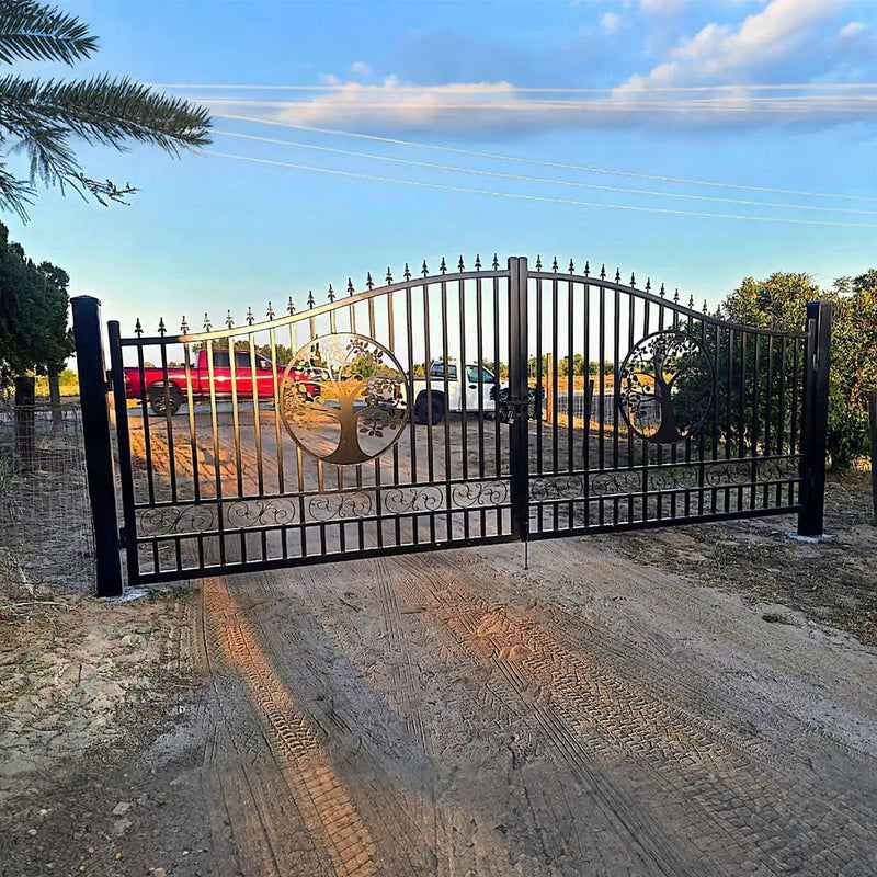 20x8 ft Steel Dual Swing Driveway Gate by Chery Industrial