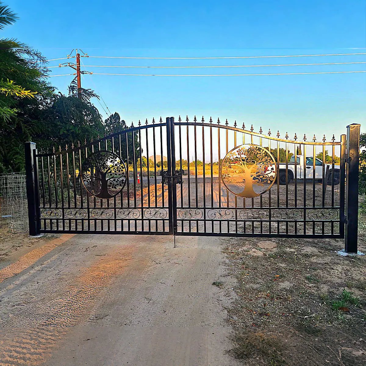 20x8 ft Steel Dual Swing Driveway Gate by Chery Industrial