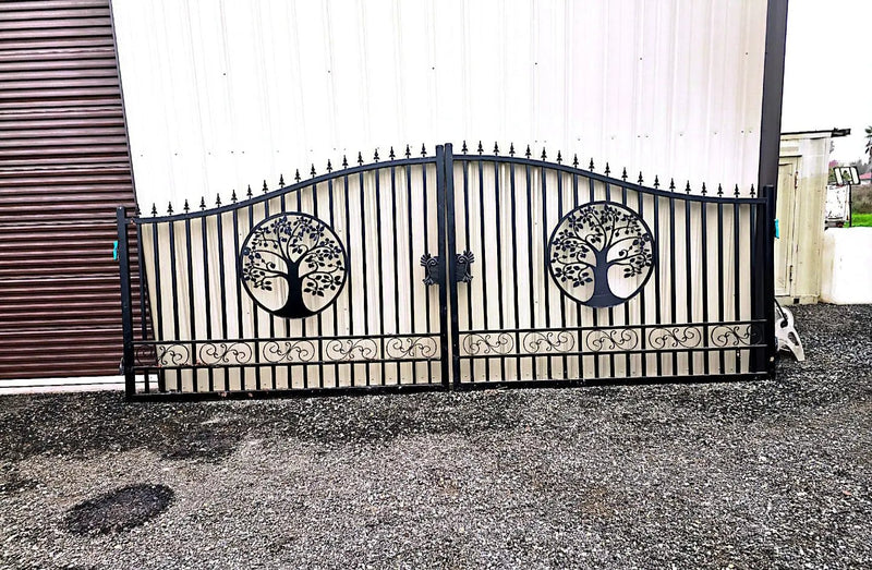 20x8 ft Steel Dual Swing Driveway Gate by Chery Industrial