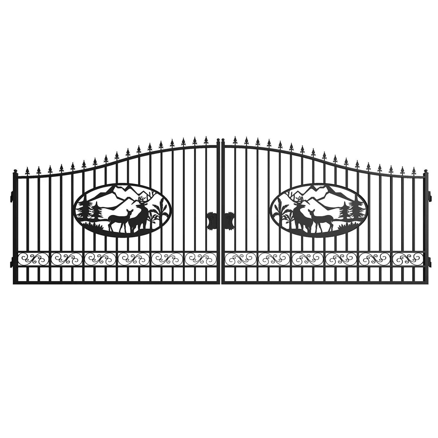 20x8 ft Steel Dual Swing Driveway Gate by Chery Industrial