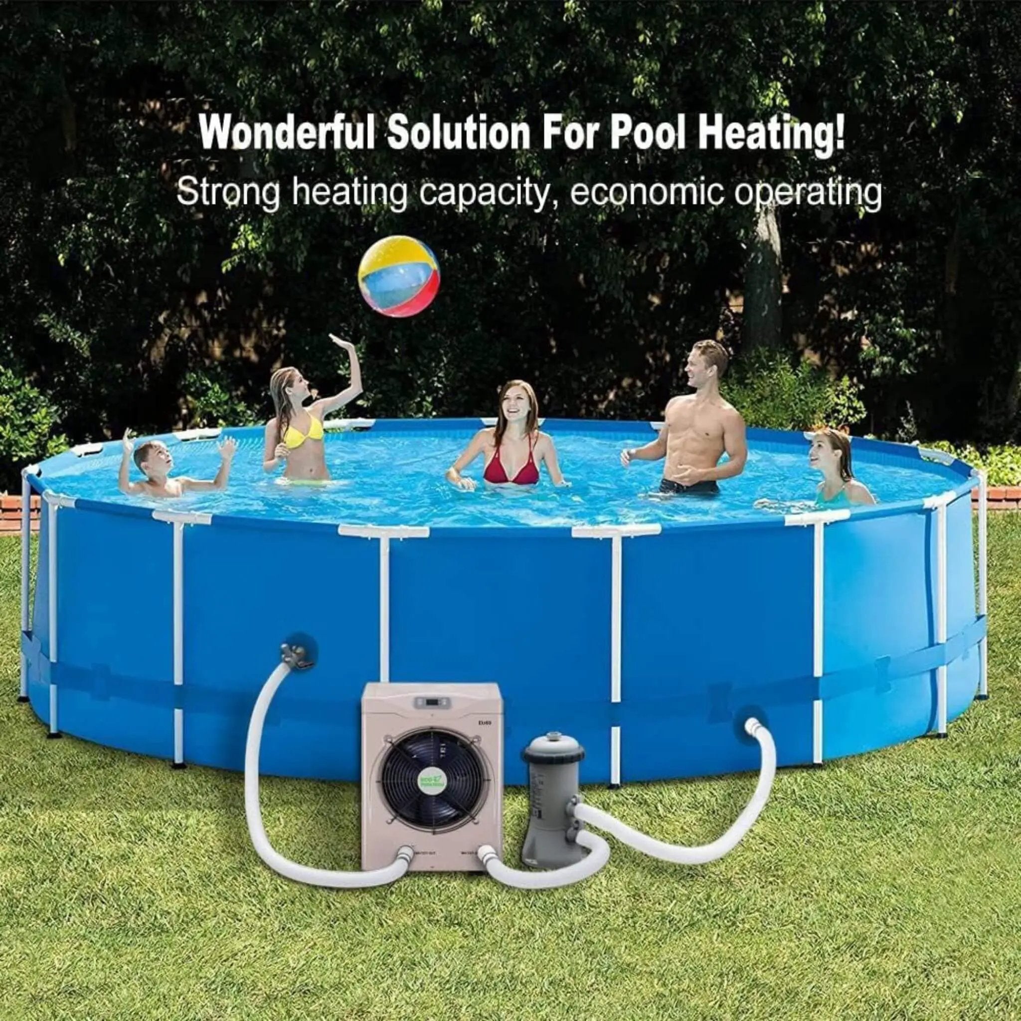 21-Inch Heavy-Duty 5K Gallons Electric Home Above And Inground Swimming Pool Heater Pump (SAK94751) by SAKSBY WHOLESALE
