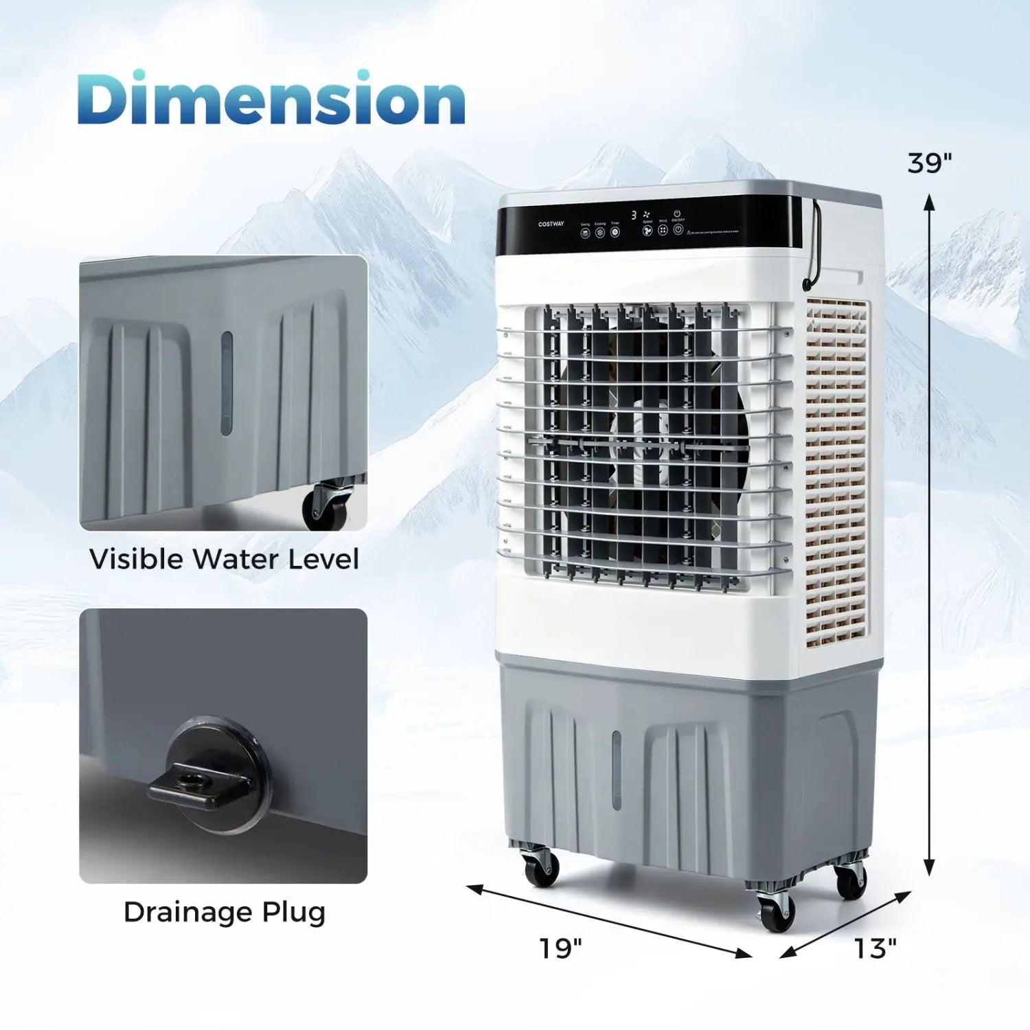 Evaporative Air Cooler 2100 CFM with 5.3 Gal Tank by DirectDeals
