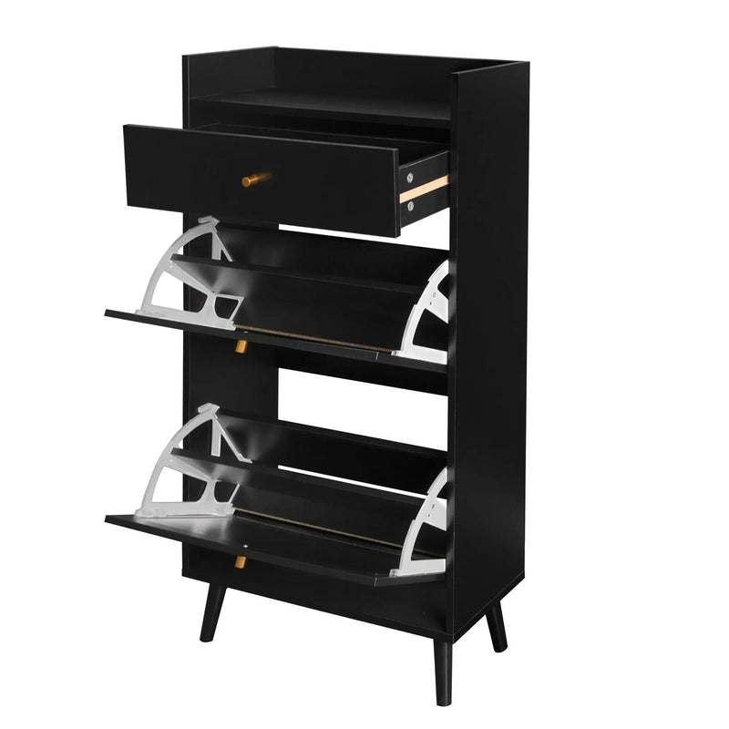 Allen - Rattan 2 Door 1 Drawer Cabinet Shoe Rack For Entrance by HouseOfZazla