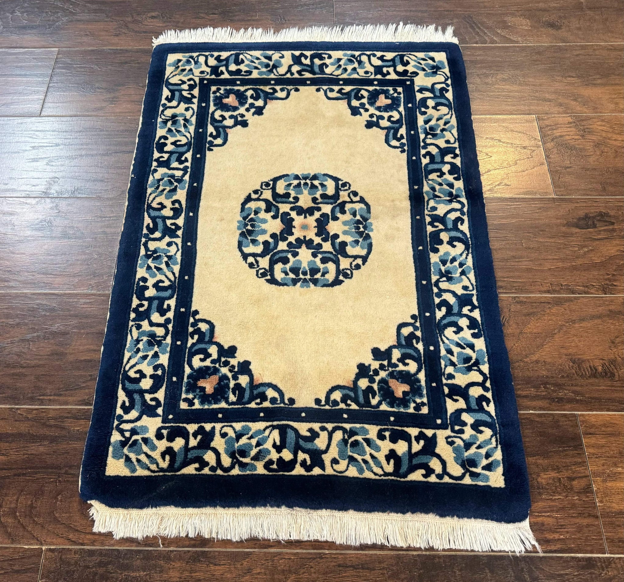 Chinese Peking Rug 2x3, Small Wool Chinese Carpet, Art Deco Rug by Jewel Rugs