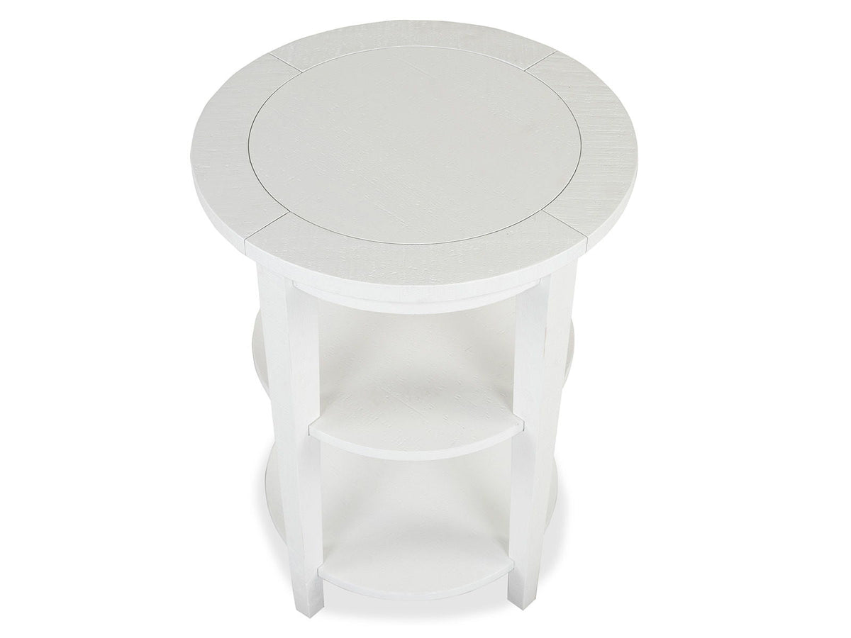 Heron Cove - Round Accent End Table - Chalk White, photo 2 of 7
