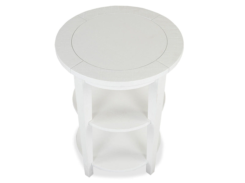 Heron Cove - Round Accent End Table - Chalk White, photo 2 of 7