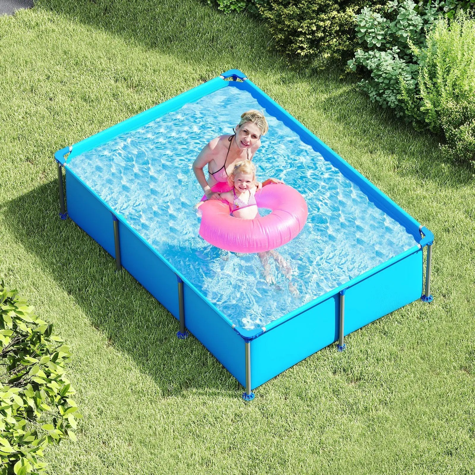 690/978/1158/1617 Gal Outdoor Family Swimming Pool with Metal Frame by DirectDeals