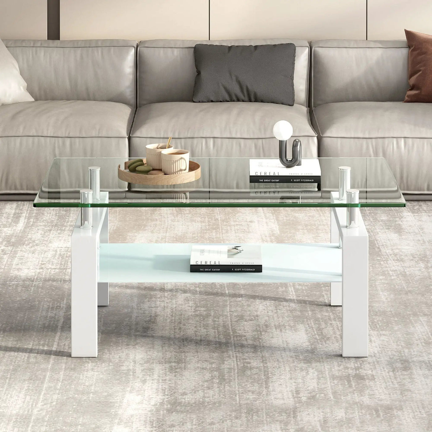 Tempered Glass Table With Storage by HouseOfZazla