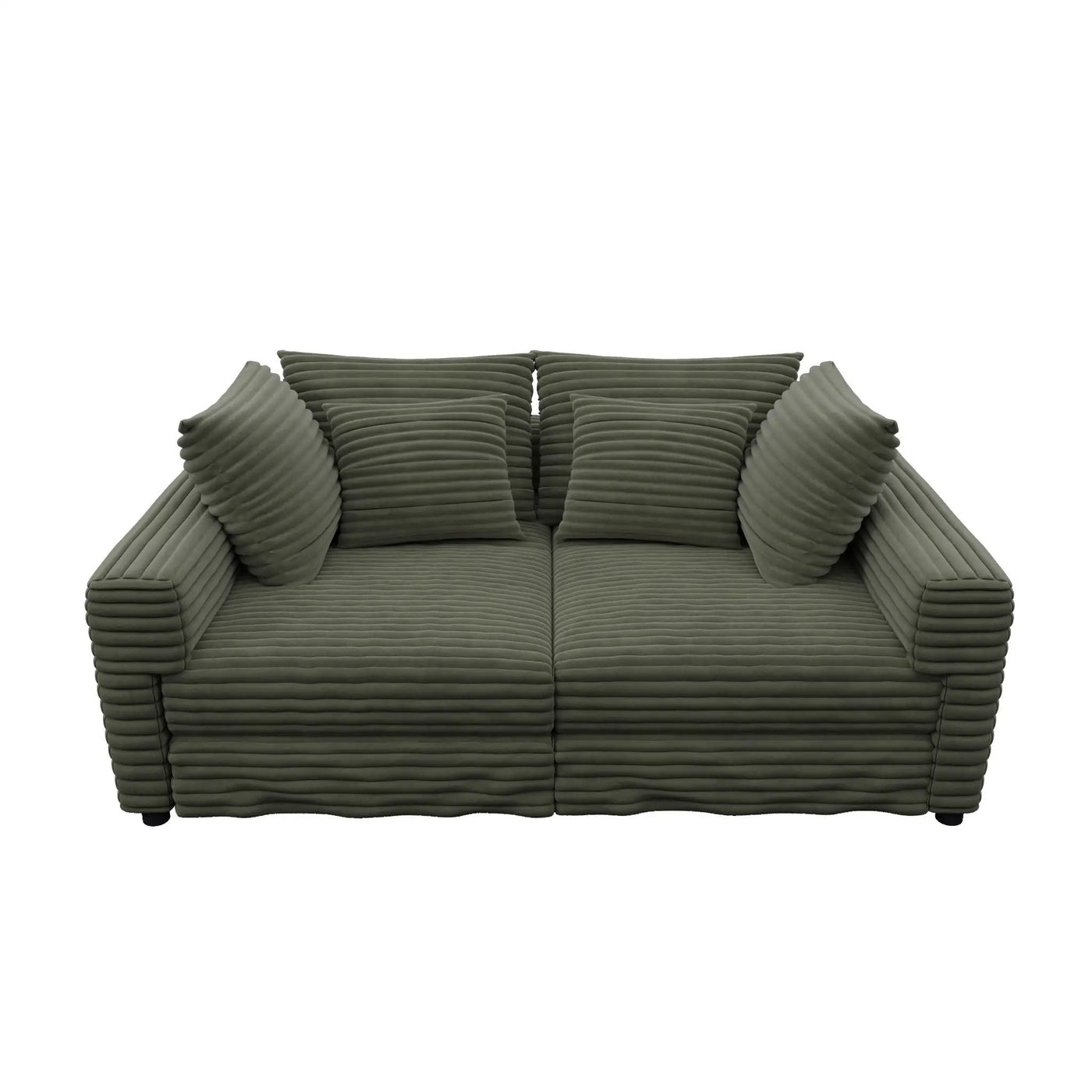 Convertible Deep Seat Sofa With Soft Pillows And Ottomans by HouseOfZazla
