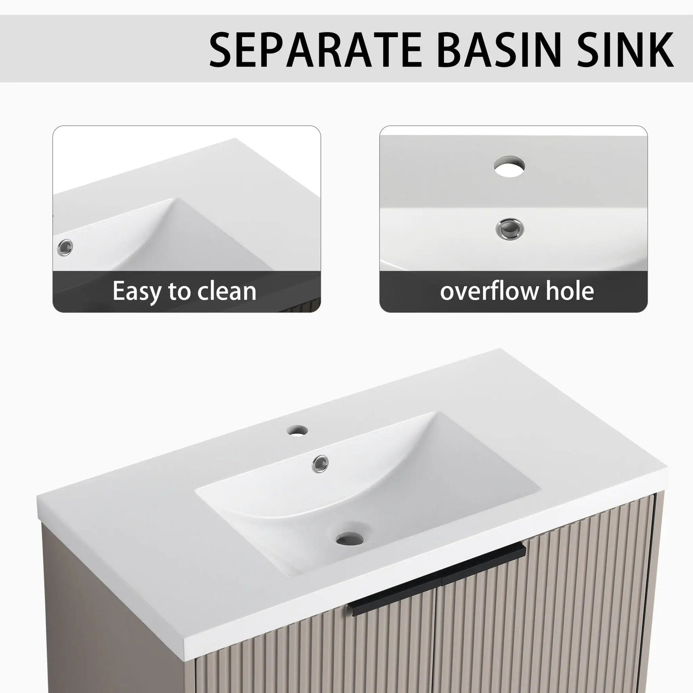 Contemporary Wall Mounted Bathroom Vanity With Resin Double Sink by HouseOfZazla
