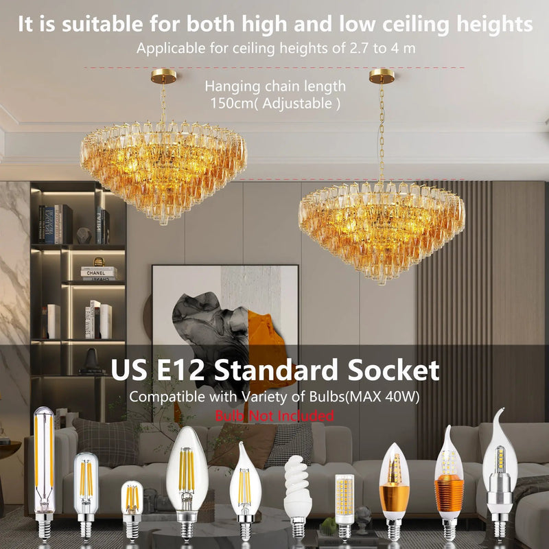 37" Extra Large 14-Light Gold Modern Round Chandelier by HouseOfZazla