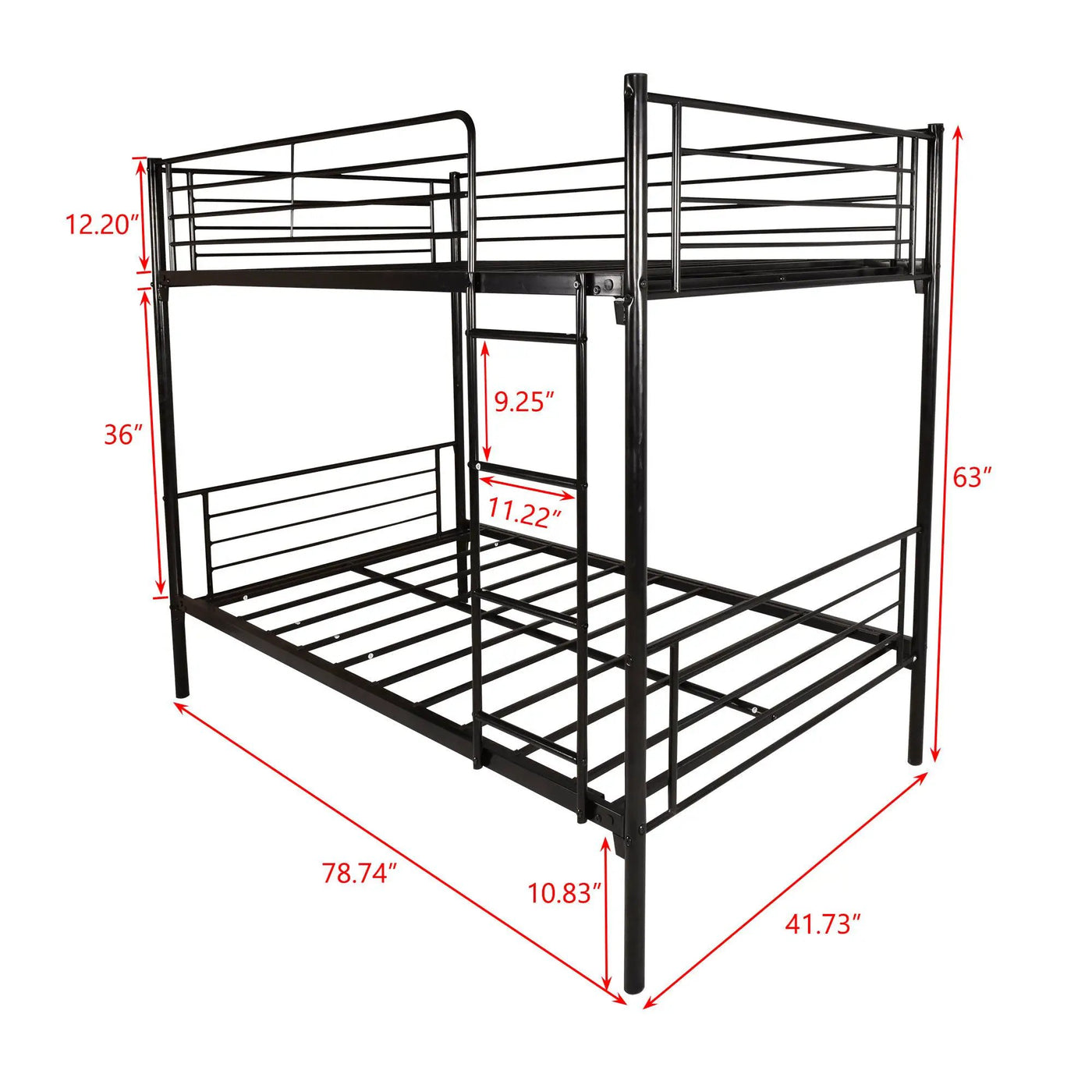 Space Saving Bunk Bed With Metal Frame And Ladder by HouseOfZazla