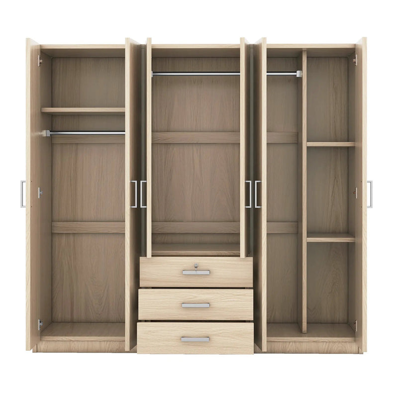 6-Doors Wooden Wardrobe Storage for Bedroom by HouseOfZazla