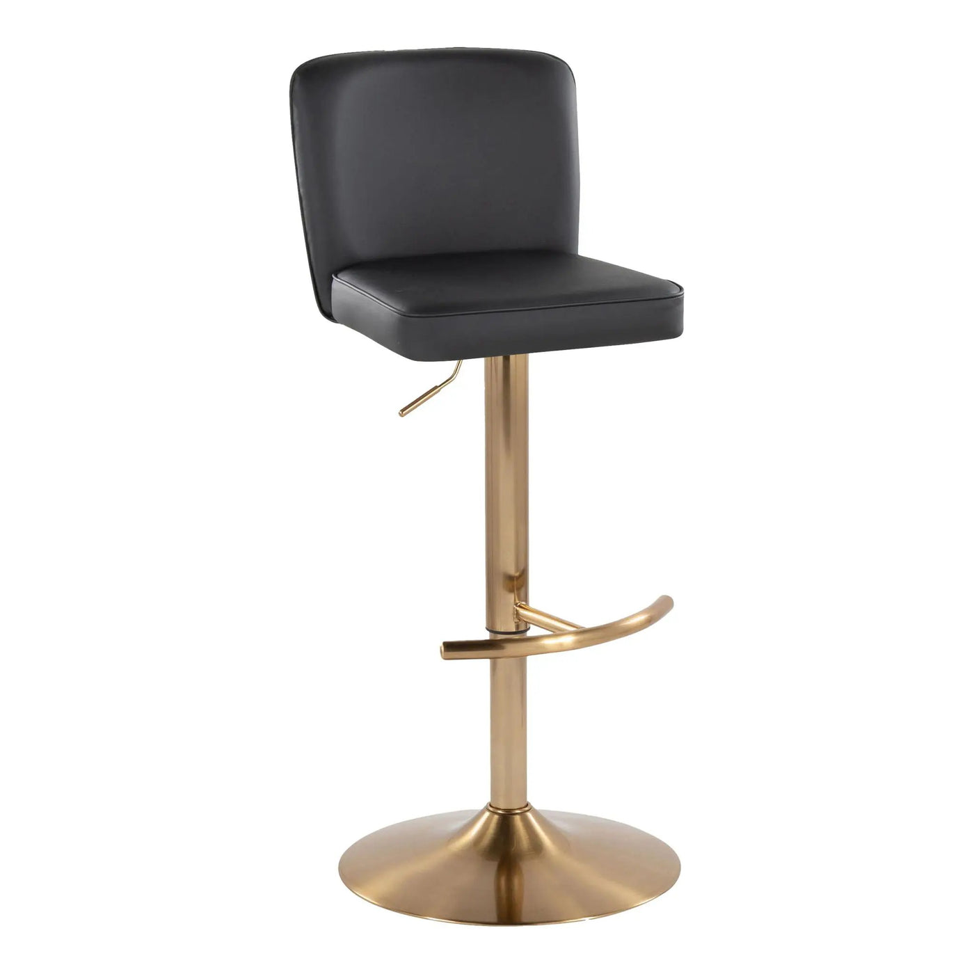 Henry - Contemporary Adjustable Barstool With Swivel With Rounded T Footrest (Set of 2) by HouseOfZazla