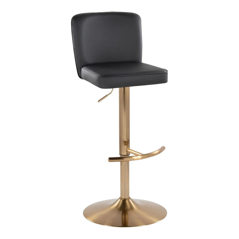 Henry - Contemporary Adjustable Barstool With Swivel With Rounded T Footrest (Set of 2) by HouseOfZazla
