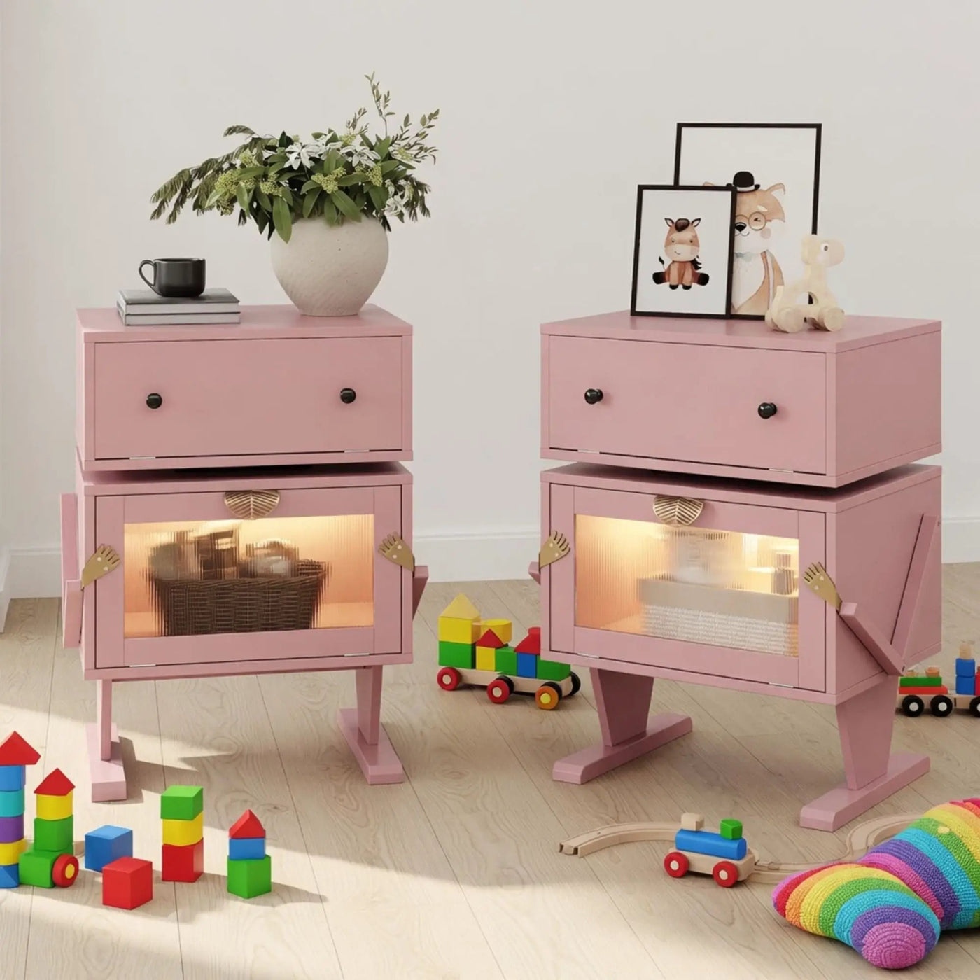 Robot LED Nightstand With 360° Rotating Drawer by HouseOfZazla